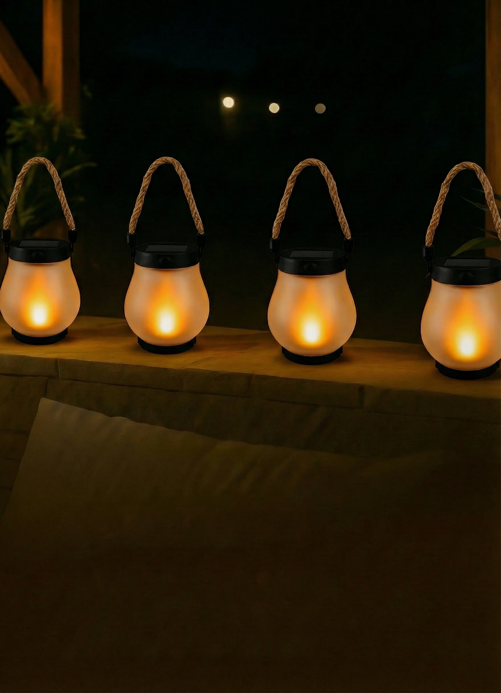 Solar lantern warm glow