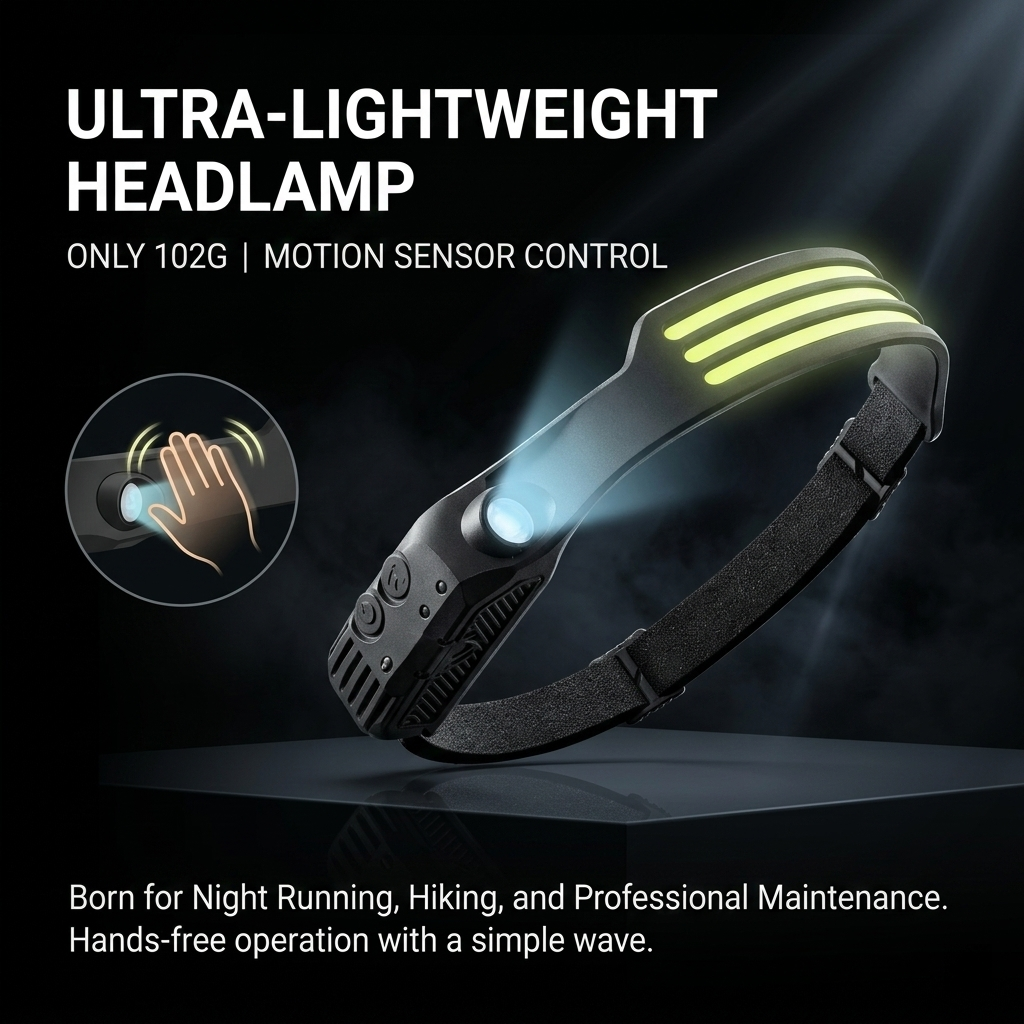 COB LED Motion Sensor Headlamp