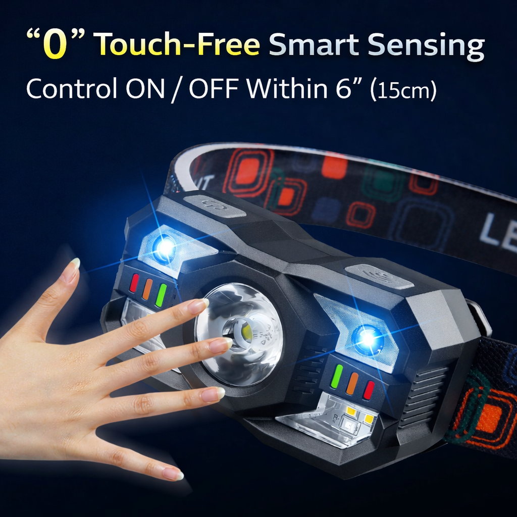 Motion Sensor LED Rechargeable Headlamp