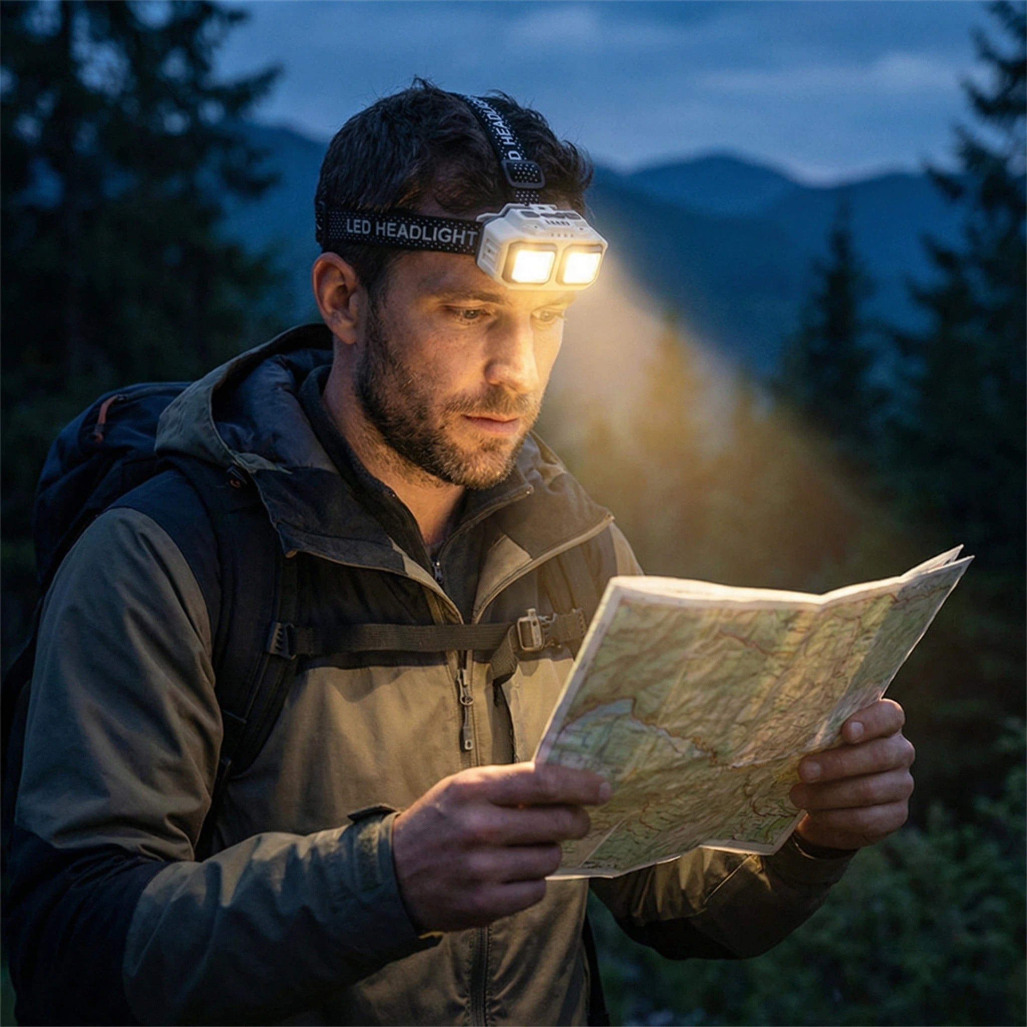 Dual LED Rechargeable COB Headlamp