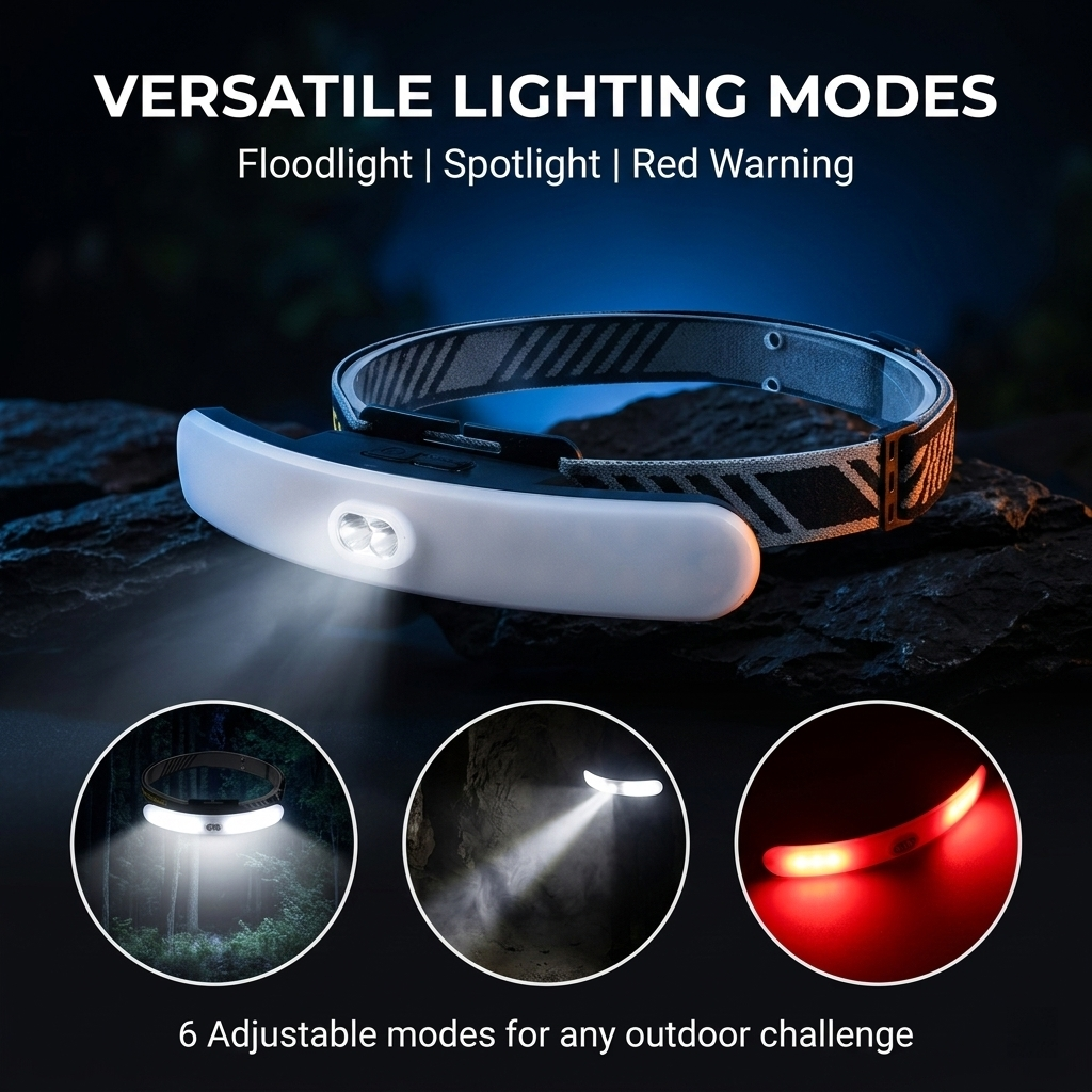 Wide Beam Rechargeable LED Headlamp